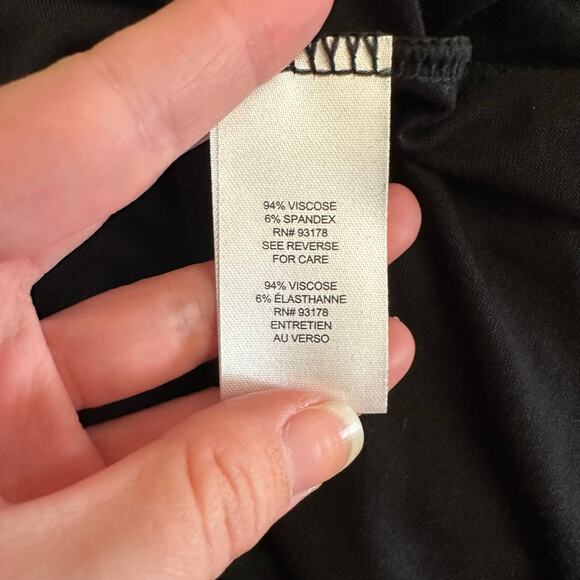 Tahari Women’s Small Black Mock‎ Neck Long Sleeve Top Stretch Viscose NWT - Picture 8 of 9